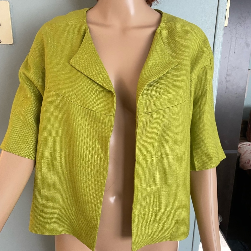 Kate Spade NY Lime Green Cropped Micah open front jacket - Picture 10 of 12